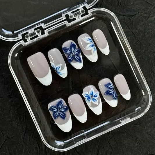 Silent Orchid Almond-Shaped Press-On Nails